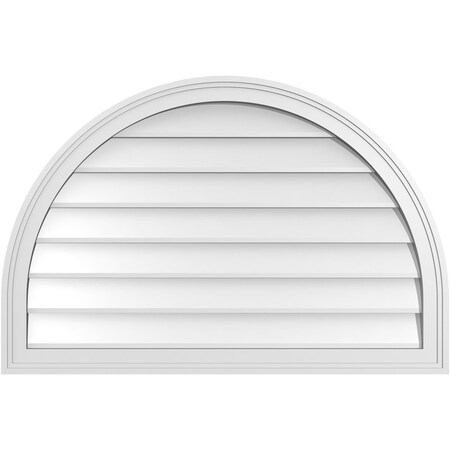 Ekena Millwork Round Top Surface Mount PVC Gable Vent w/ 2"W x 1-1/2"P Brickmould Frame, 36"W x 24"H GVPRT36X2402SN